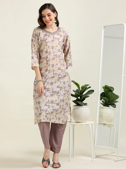 Mauve Whisper – Zari-Touch Festive 3 piece set  (1KI-7-C4)