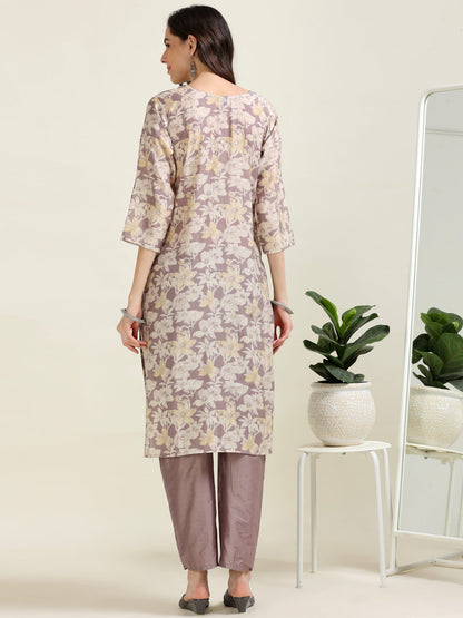 Mauve Whisper – Zari-Touch Festive 3 piece set  (1KI-7-C4)