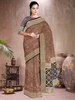 Brown-Navy Elegance – Tussar Silk Saree (BR-NB-K20F15)