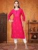 Hot Pink Stare Stopper – Chikankari Cotton Kurti (2FW-2-A1)