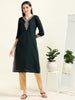 Bottle Green Viscose Dream – Embroidered Straight Kurti  (2AA-5-A5)