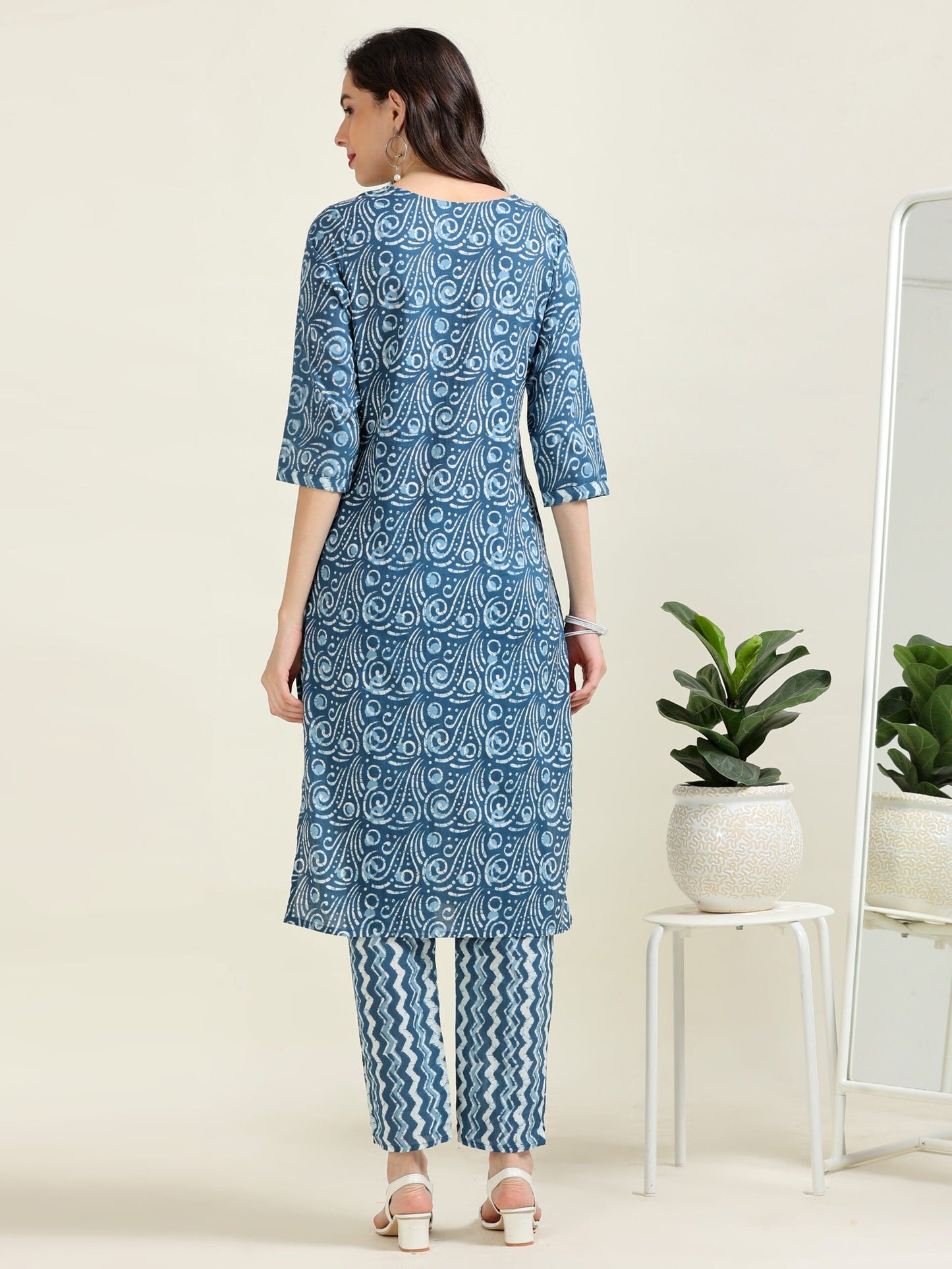 Indigo Harmony – Timeless Handworked Cotton 3 piece set (2DF-6-C7)