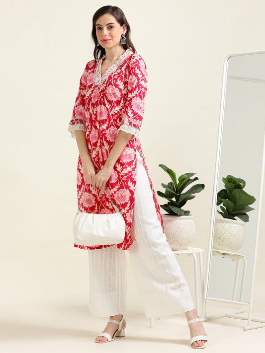 Cherry Pearl Glow – Mul Cotton & Palazzo Set (2FW-2-B2)