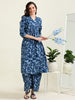 Navy Mirror Glow – Cotton A-Line Co-ord Set (2FW-6-B4)