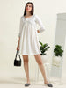 White Brunch Belle – Alia Yoke Cotton Blend Dress (2PS-9-A7)
