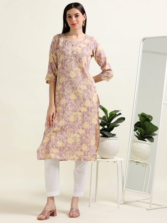 Lilac City Stroller – Printed Cotton Kurti.  (2TP-7-A8)