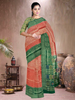 Red-Green Harmony – Satin Brocade Saree with Meena Kari (R-G-519004)