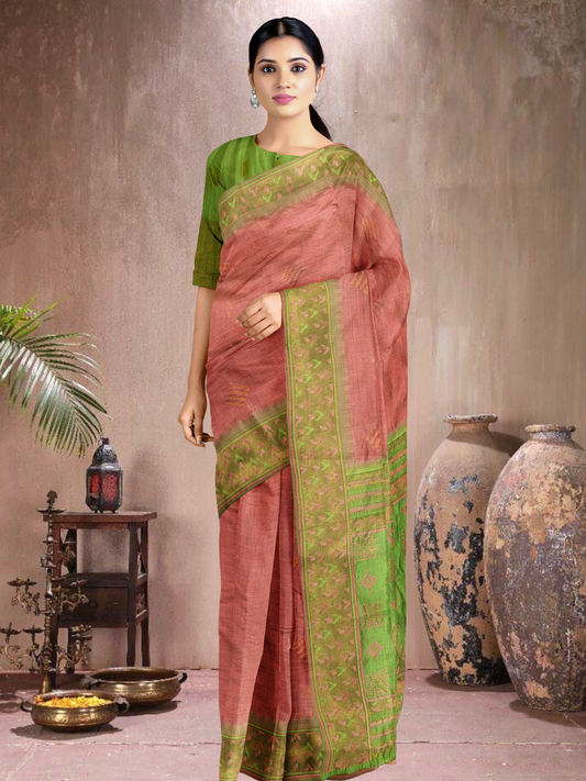 Peach Petal Cotton Blend Saree (PC-G-514005-1)