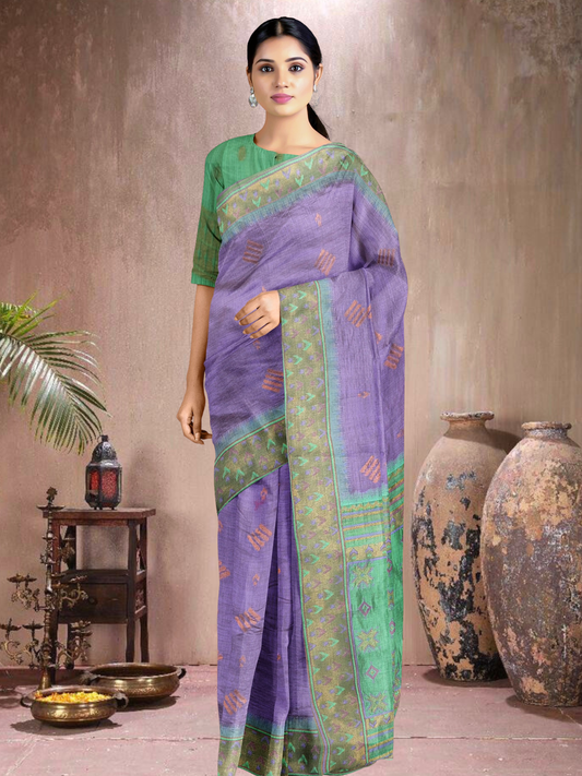 Lavender Lush Cotton Blend Saree (L-RM-514005-1)