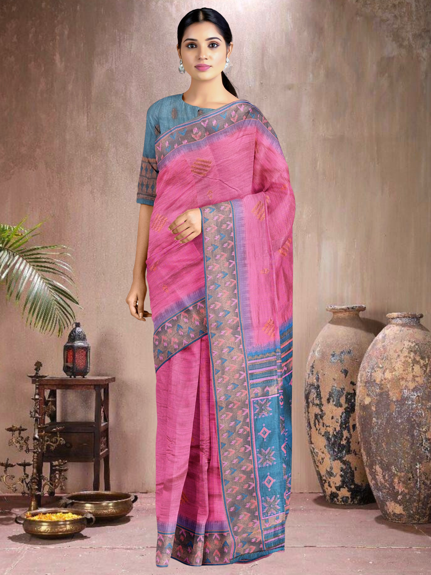 Blush Breeze Cotton Blend Saree (PI-BL-514005-1)