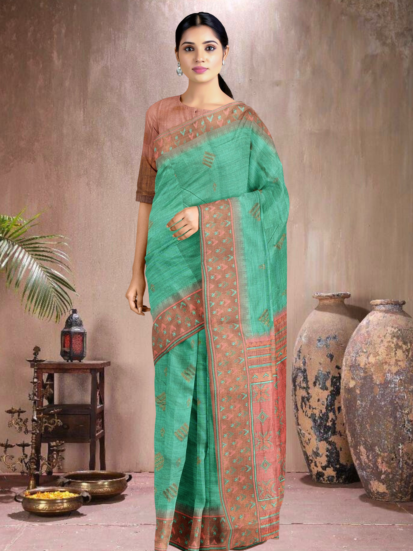 Rama Bloom Cotton Blend Saree (RM-PC-514005-1)