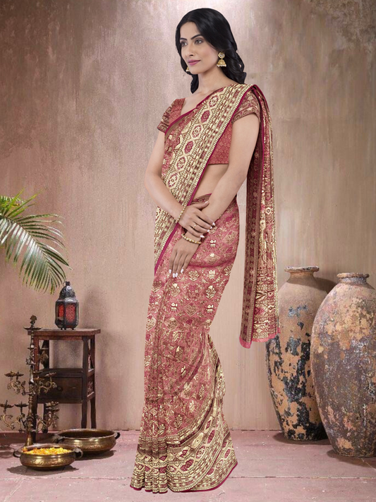 Rani Charm – Satin Tissue Weave Saree (RP-519018)