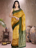 Mustard-Green Charm – Satin Brocade Saree (MU-G-519012)