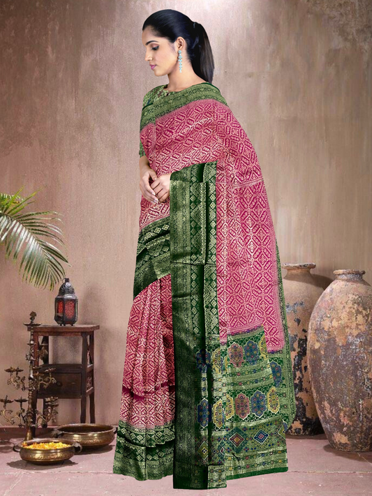 Rani-Green Radiance – Satin Brocade Saree with Meena Kari (RP-G-519004)