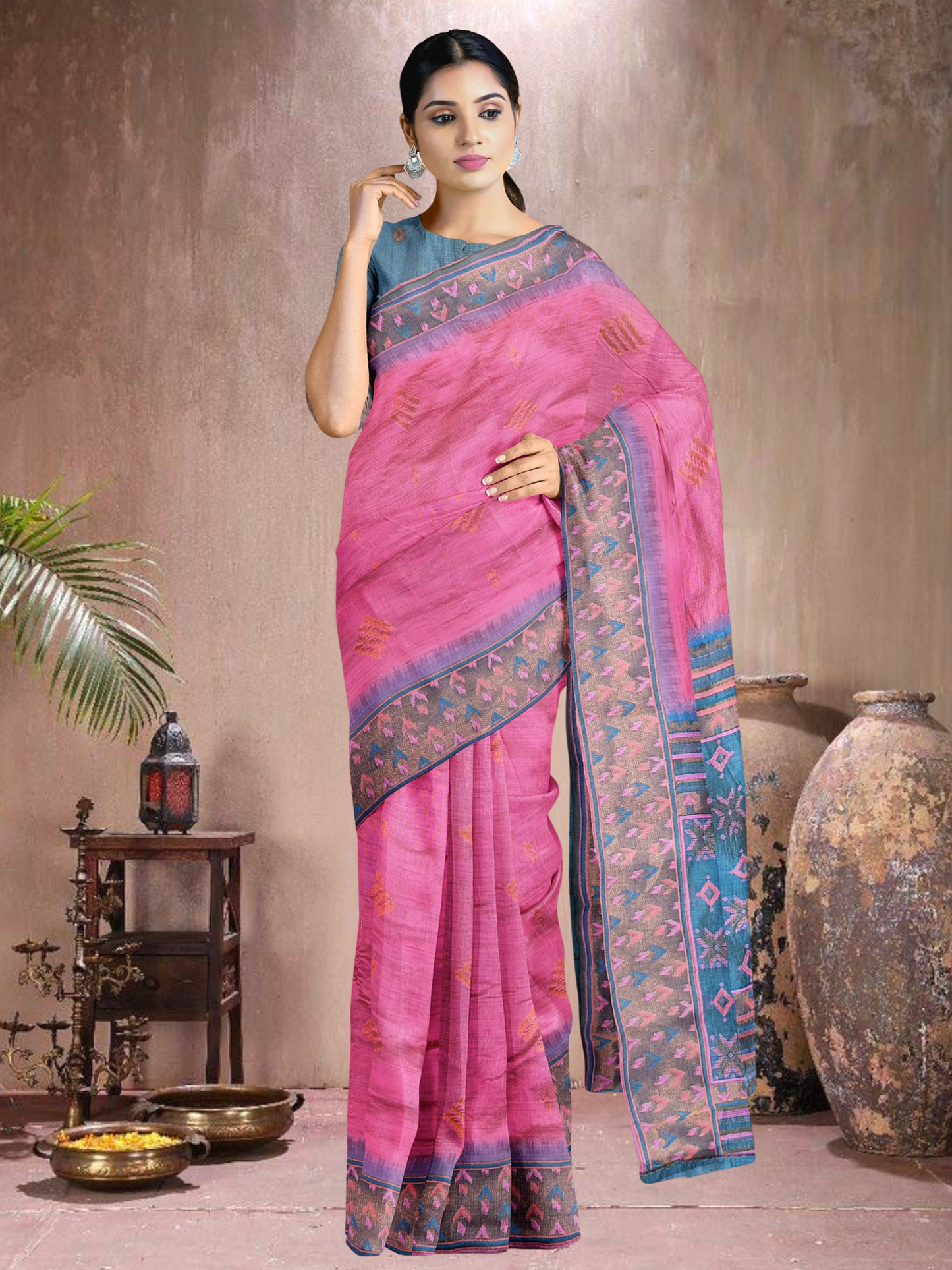 Blush Breeze Cotton Blend Saree (PI-BL-514005-1)