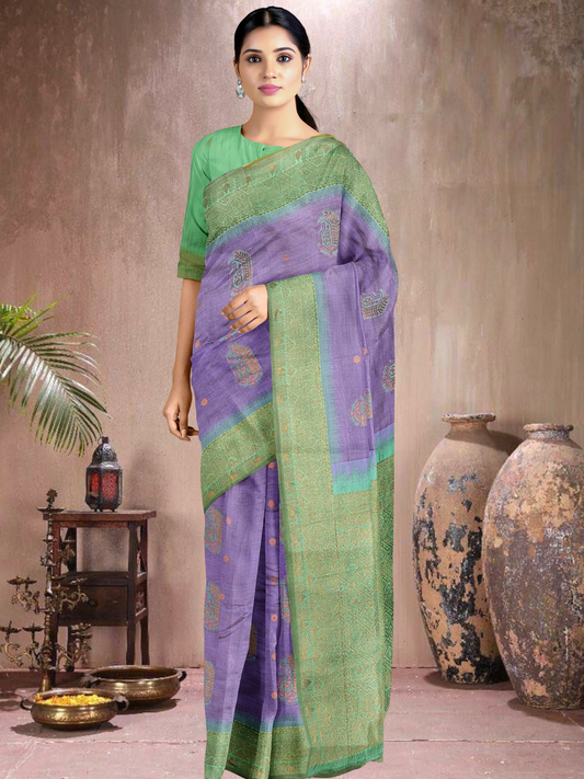 Lavender Mist Cotton Blend Saree (L-RM-514005-3)