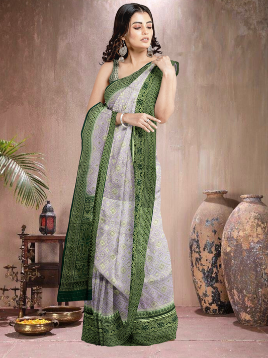 Pink-Green Charm – Satin Brocade Saree (PI-G-519013)