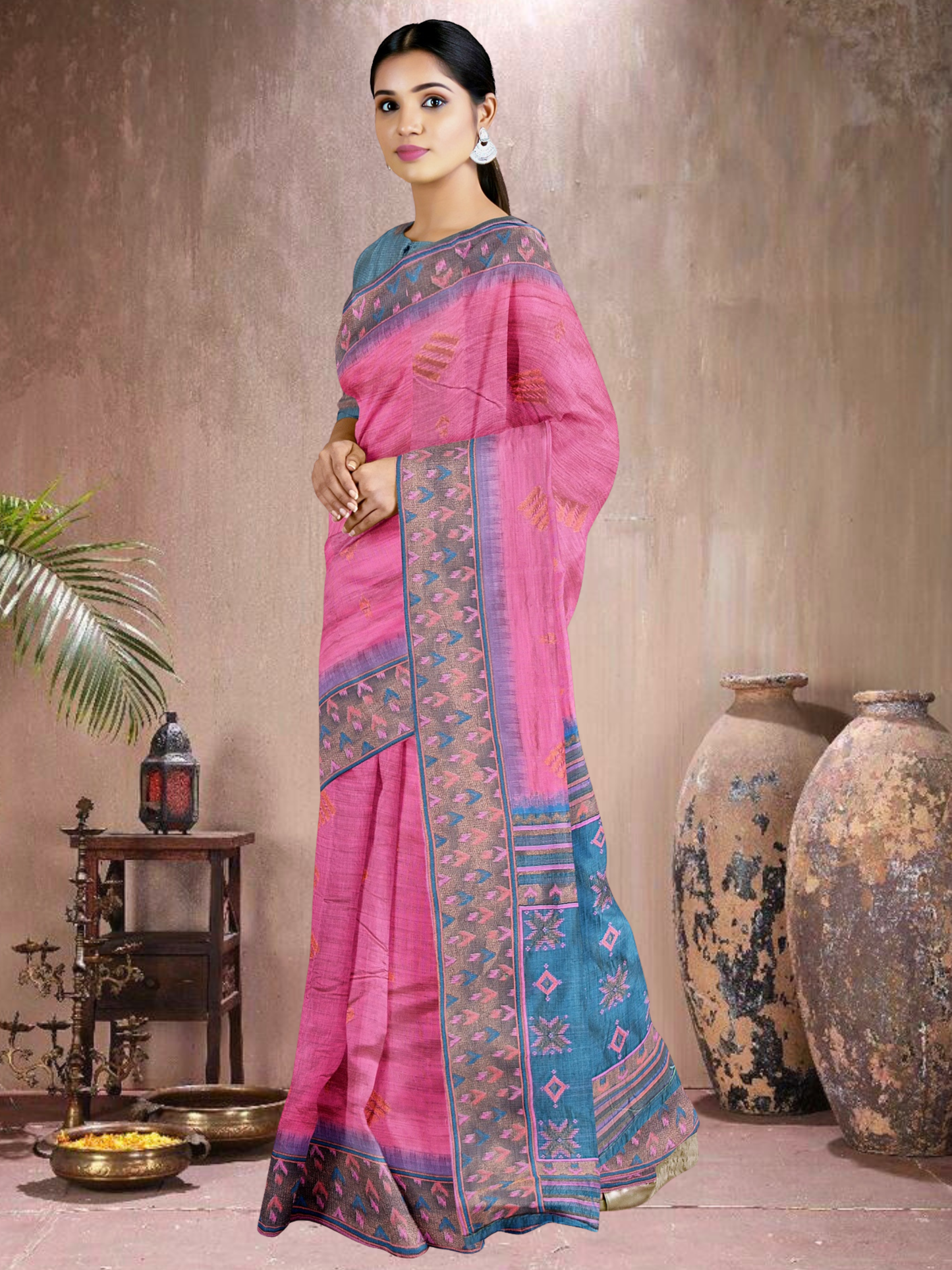 Blush Breeze Cotton Blend Saree (PI-BL-514005-1)