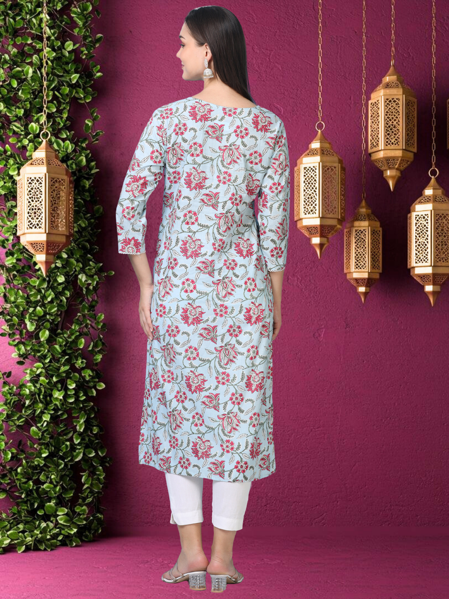 Skyline– Light Blue Cotton Kurti (2TP-6-A4)