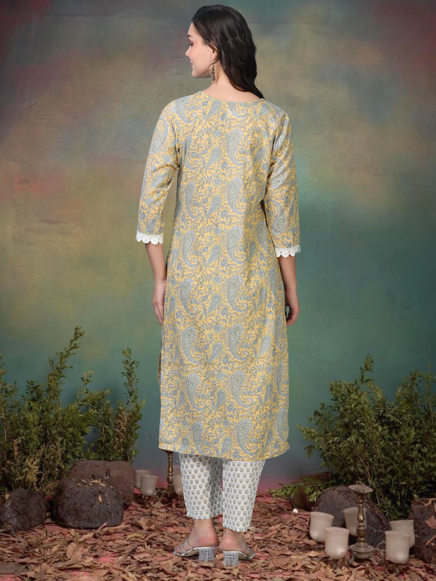 Mosaic Masti – Yellow Printed Cotton 3-Piece Set (2TP-4-C21)