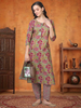 Vintage Chaos – Olive & Red Floral 2-Piece Set (2TP-5-B13)