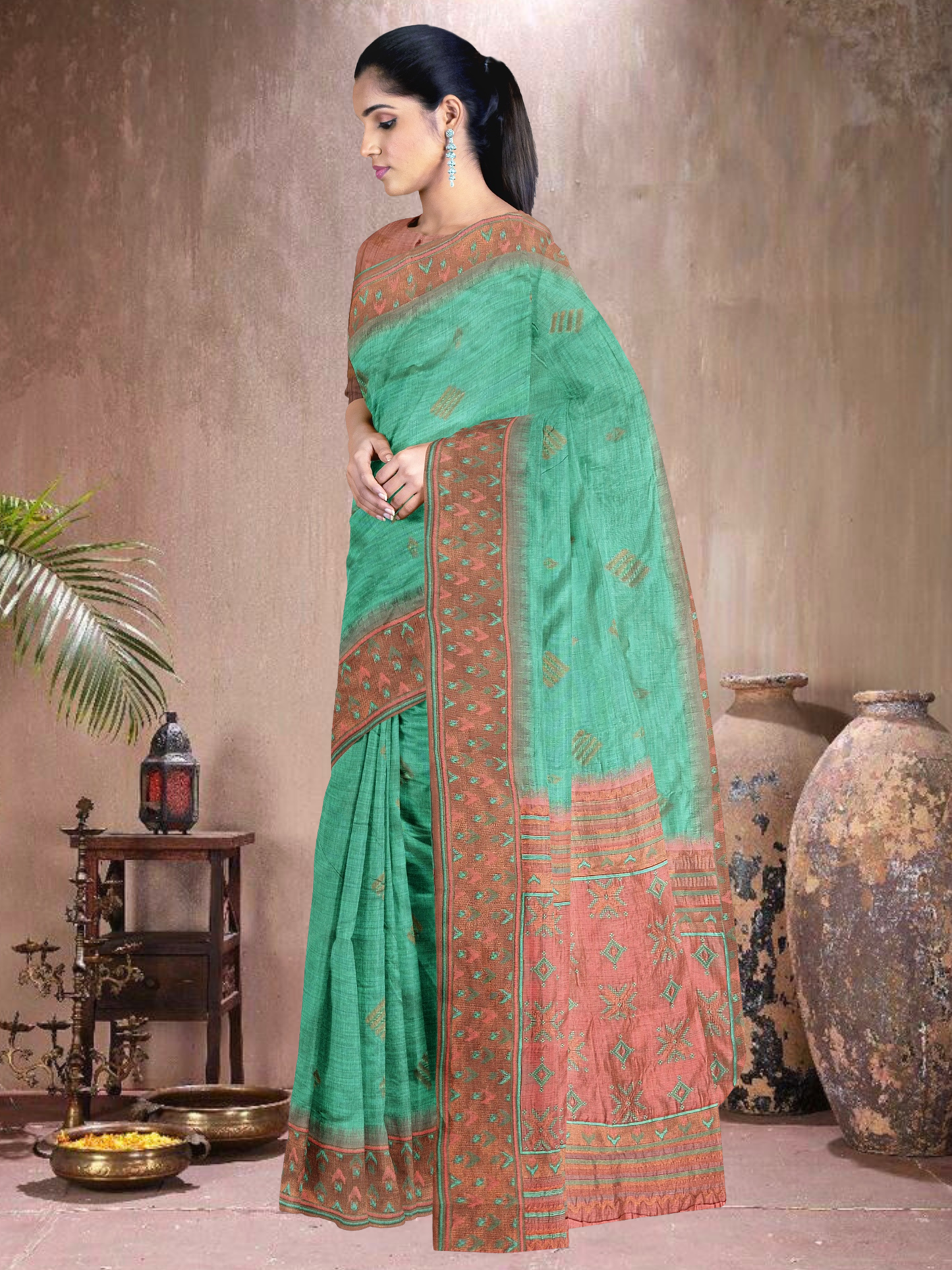 Rama Bloom Cotton Blend Saree (RM-PC-514005-1)