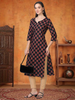 Midnight Muse – Black Printed Cotton Kurti (2TP-0-A1)