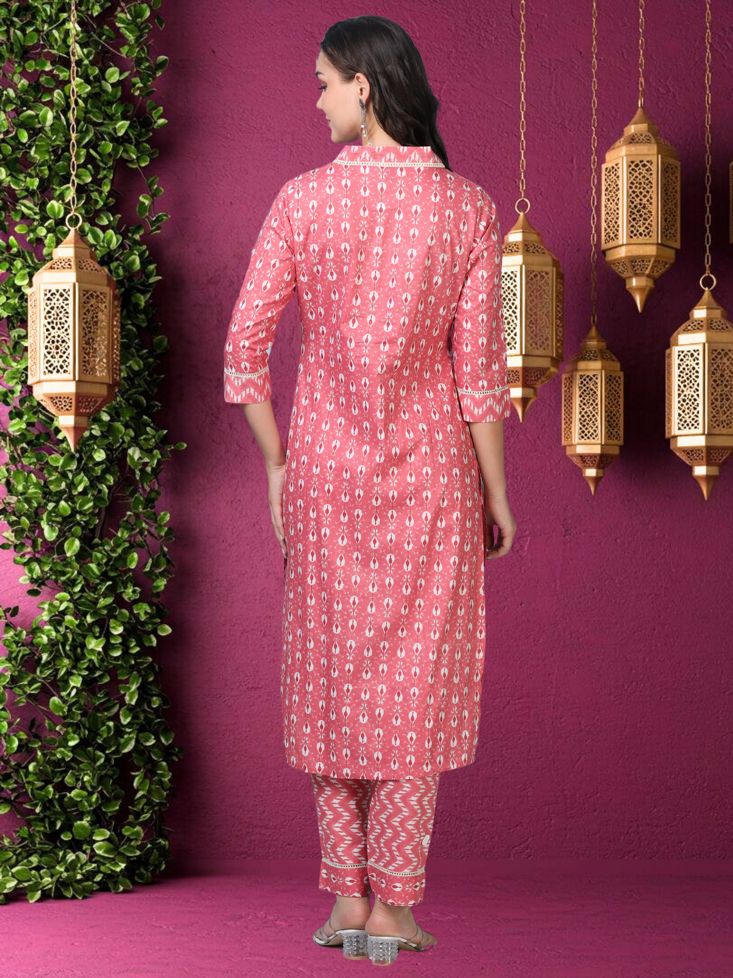 Pink Parade – Handworked Printed 3-Piece Set (2DF-2-C16)
