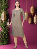Cocoa Calm – Brown Cutdana Cotton-Blend Kurti (1KB-5-A13)