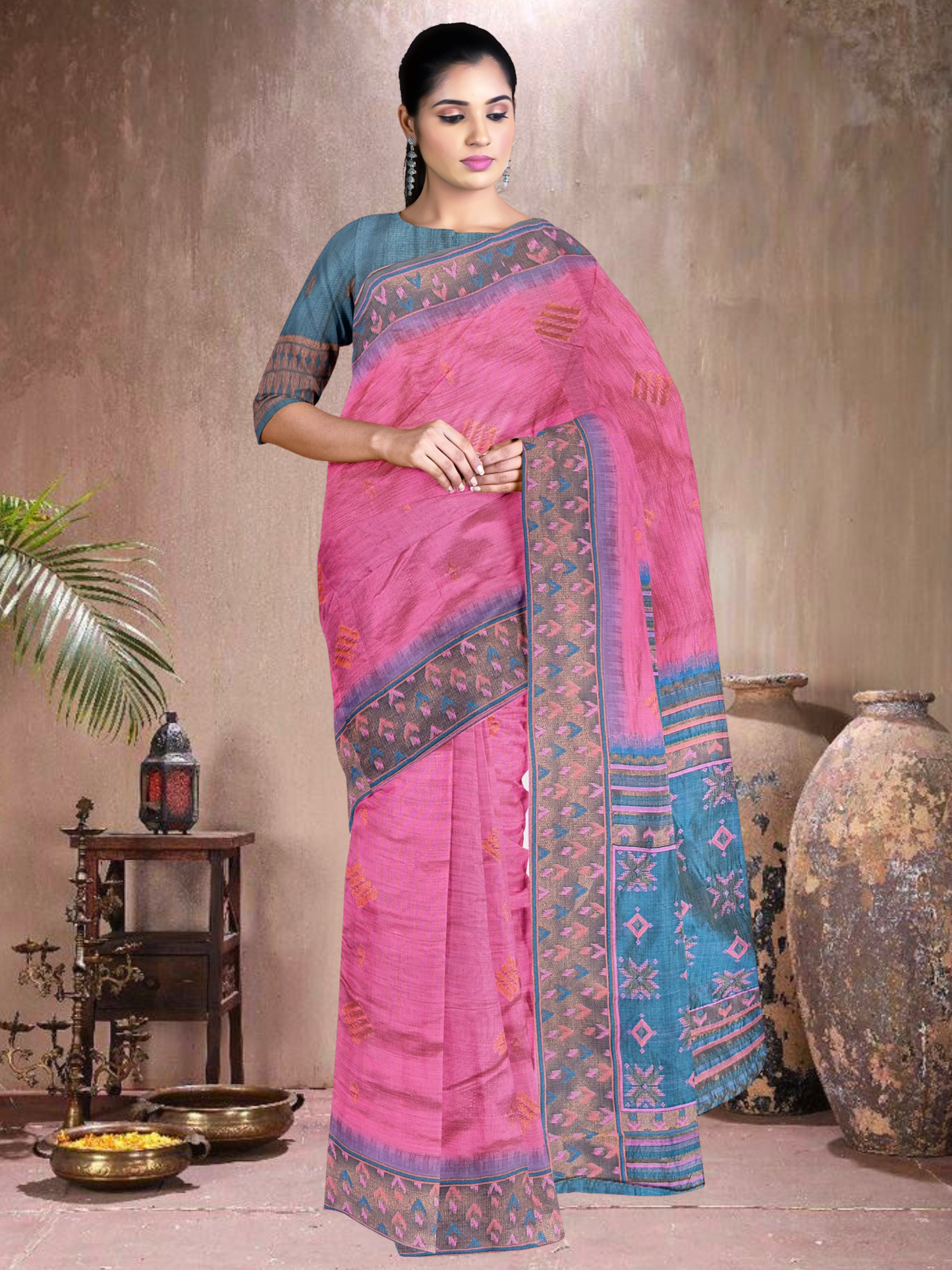 Blush Breeze Cotton Blend Saree (PI-BL-514005-1)