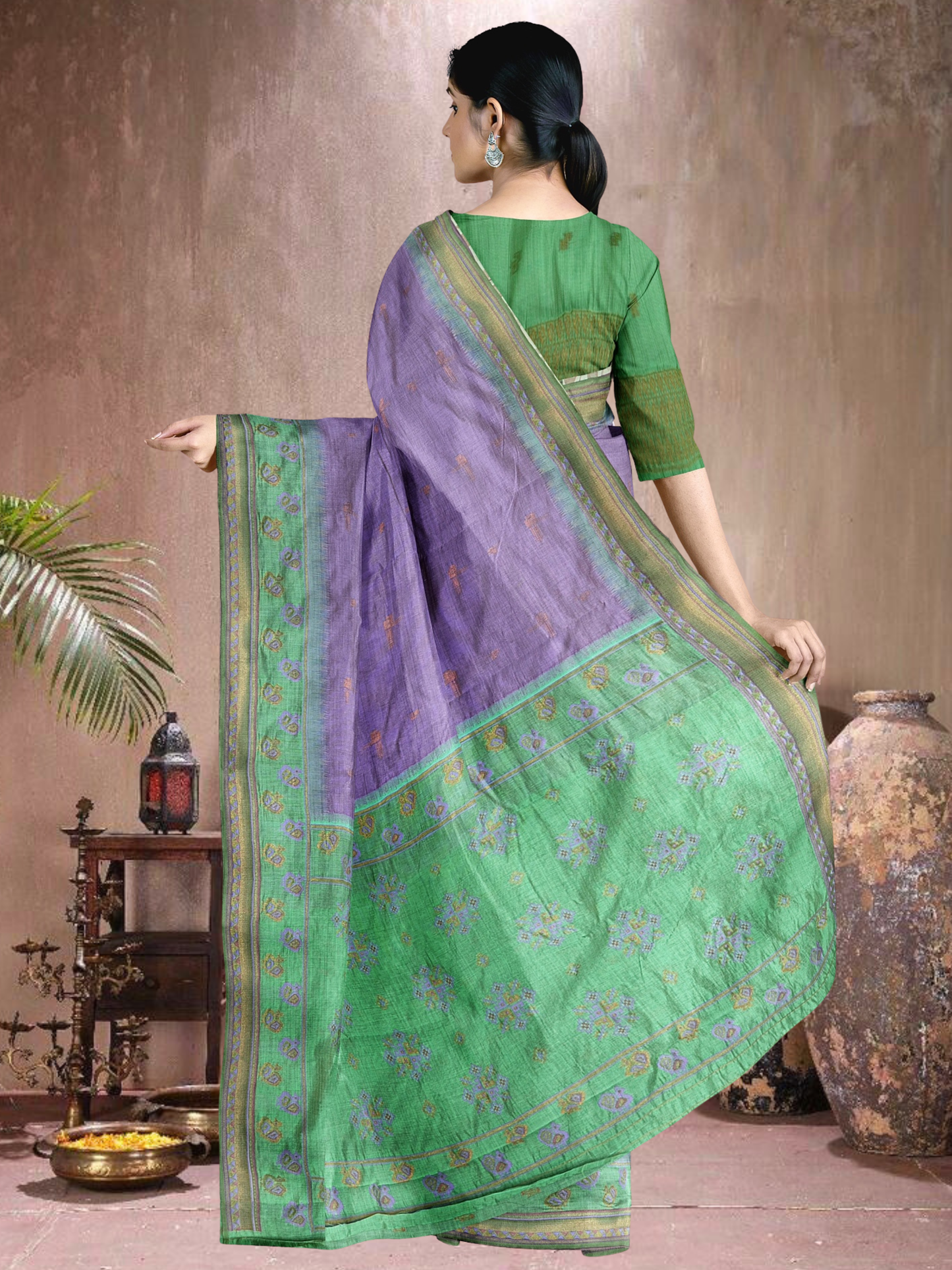 Lavender Serenity Cotton Blend Saree (L-RM-514005-2)