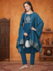 Blue Bash – Raw Cotton & Banarasi Silk-Blend 3-Piece Set (1NH-6-C10)