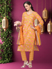 Golden Glow – Mustard Printed Cotton 3-Piece Set (2DF-4-C4)
