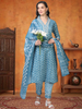 Midnight Hustle – Indigo Blue Embroidered 3-Piece Cotton Set (2DF-6-C12)