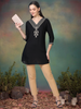 Black Gold Charm – Embroidered Short Kurti (2PS-0-A2)