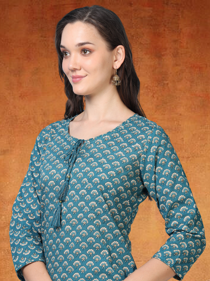 Indigo Print – Blue Printed Cotton 2-Piece Set (2TP-6-B14)