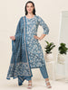 Blue Bloom – Blue & White Printed 3-Piece Set (2TP-6-C19)