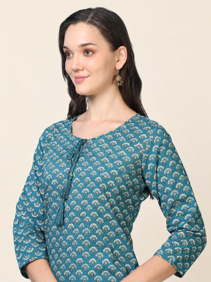 Indigo Ease – Blue Printed 3-Piece Set (2TP-6-C14)