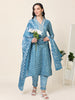 Midnight Hustle – Indigo Blue Embroidered 3-Piece Cotton Set (2DF-6-C12)