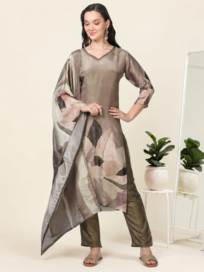 Mocha Muse – Brown Tissue Viscose 3-Piece Set (1KI-5-C13)