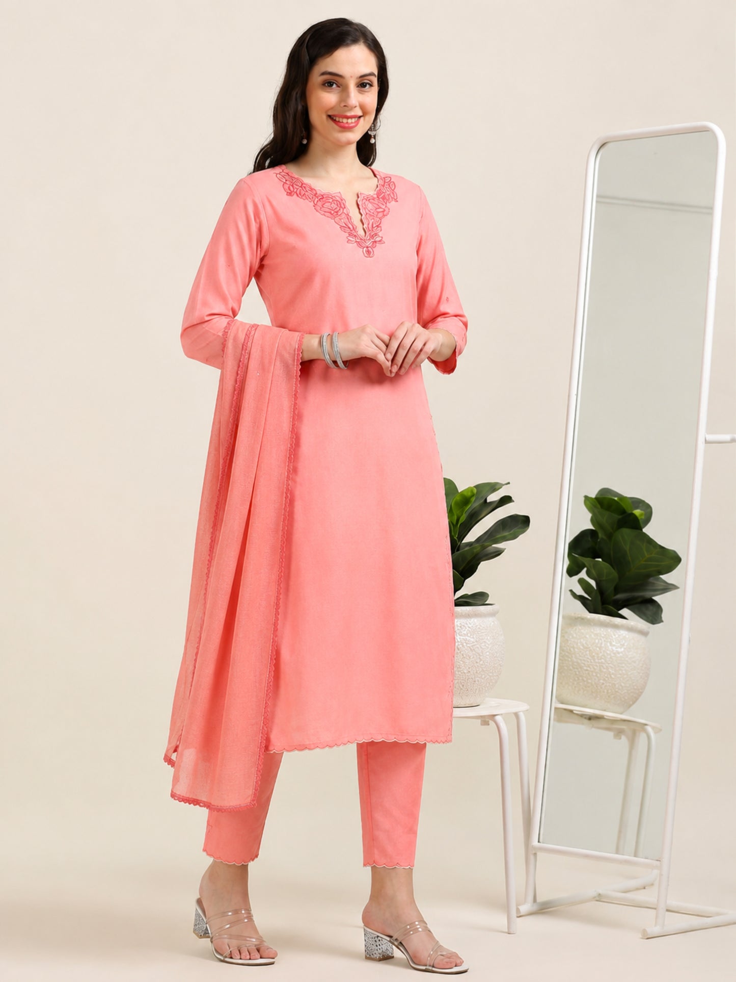 Blush Rush – Baby Pink Handworked 3-Piece Set (1KB-2-C5)
