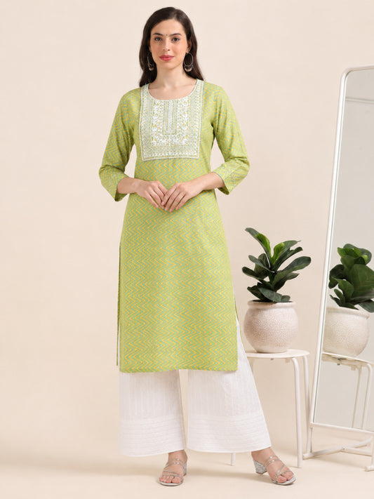 Leheriya Lime – Green Cotton 2-Piece Set (2AA-5-B2)
