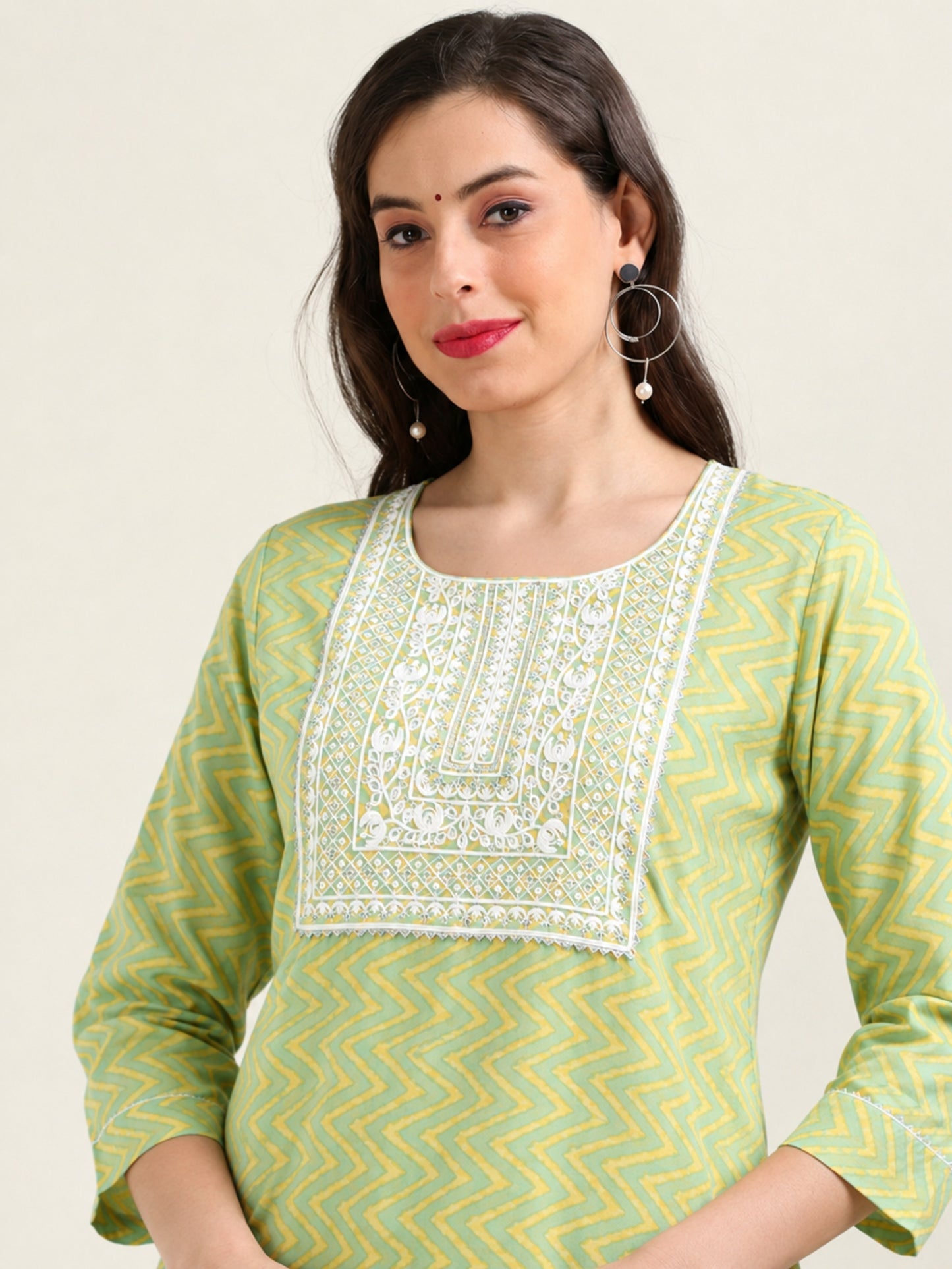 Leheriya Lime – Green Cotton 2-Piece Set (2AA-5-B2)