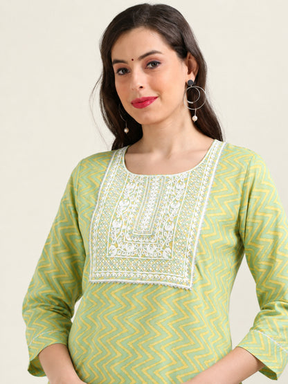 Leheriya Lime – Green Cotton 2-Piece Set (2AA-5-B2)