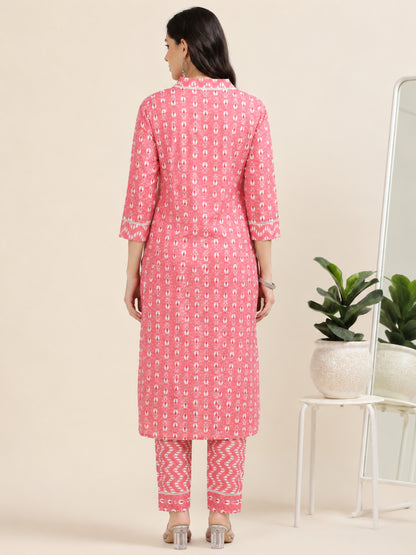 Pink Parade – Handworked Printed 3-Piece Set (2DF-2-C16)