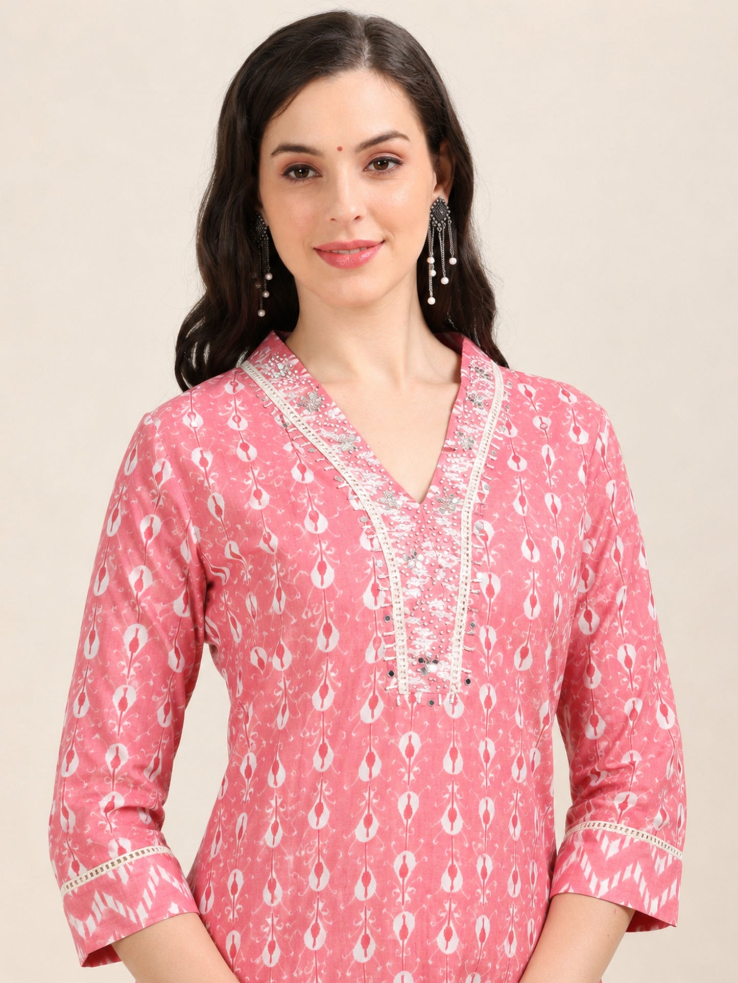 Pink Parade – Handworked Printed 3-Piece Set (2DF-2-C16)