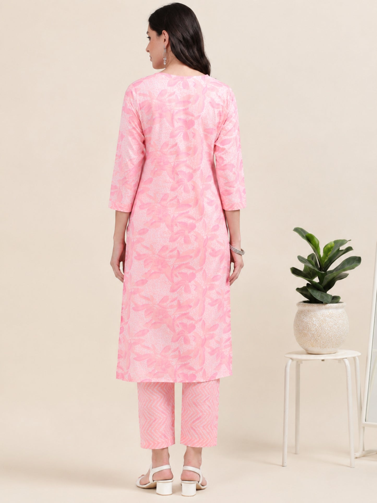 Rosy Reverie – Light Pink Printed 3-Piece Set (2DF-2-C15)