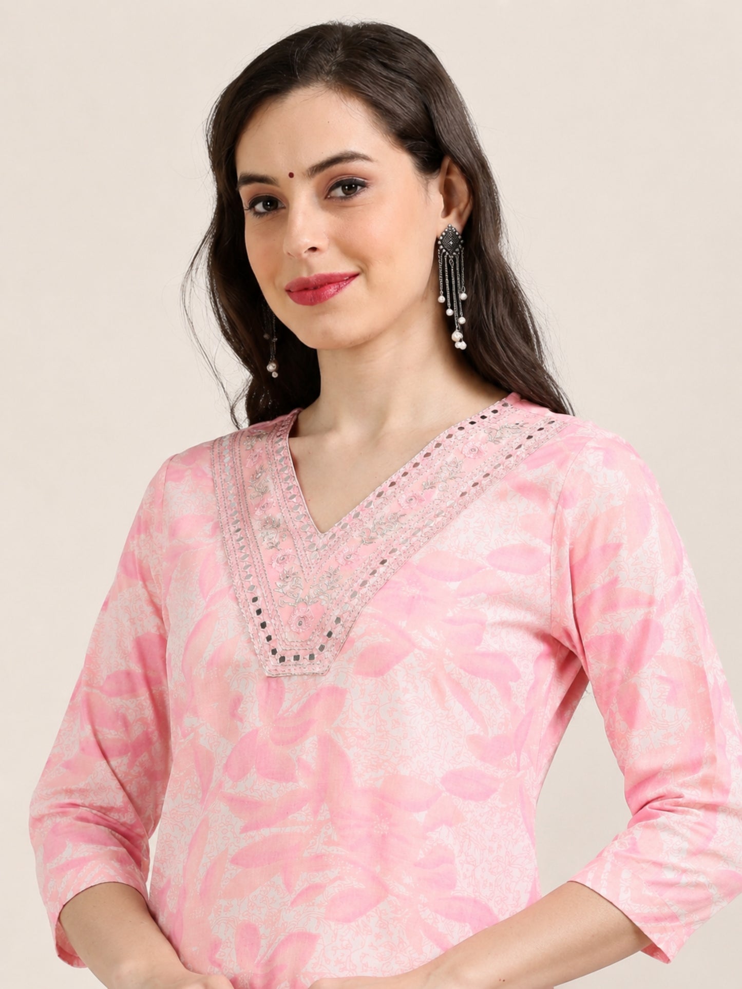 Rosy Reverie – Light Pink Printed 3-Piece Set (2DF-2-C15)