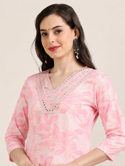Rosy Reverie – Light Pink Printed 3-Piece Set (2DF-2-C15)