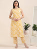 Ochre Aura – Sleeveless Printed Cotton Co-ord Set (2DF-4-B13)